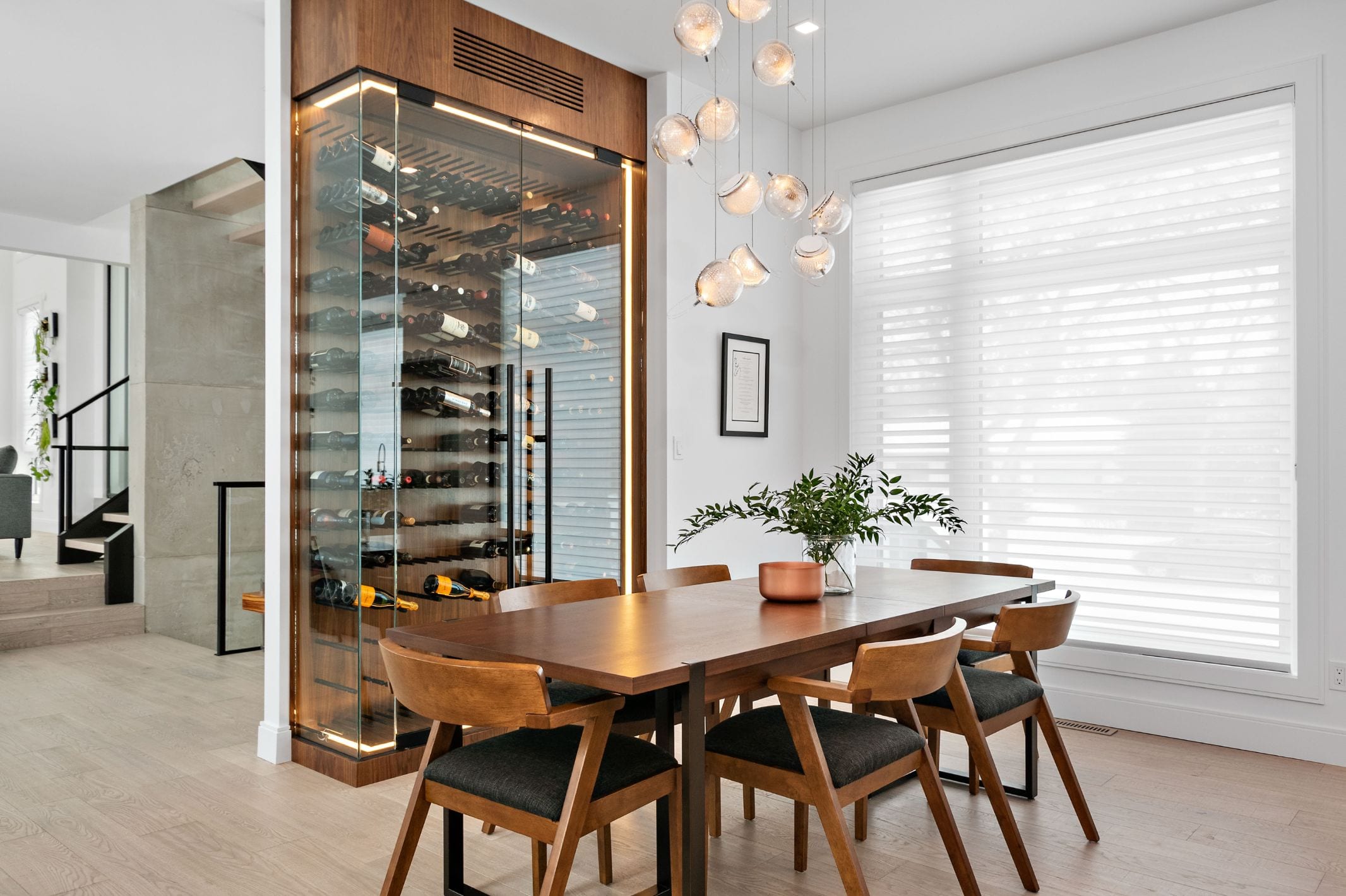 Contemporary Walnut Wine Cabinet by Genuwine Cellars