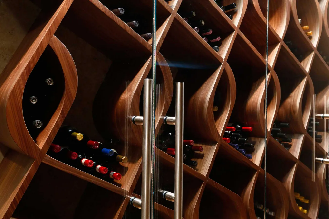 high premium custom wood wine cellar display