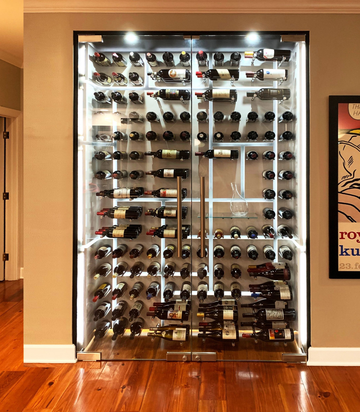 glass enclosed wine cabinet