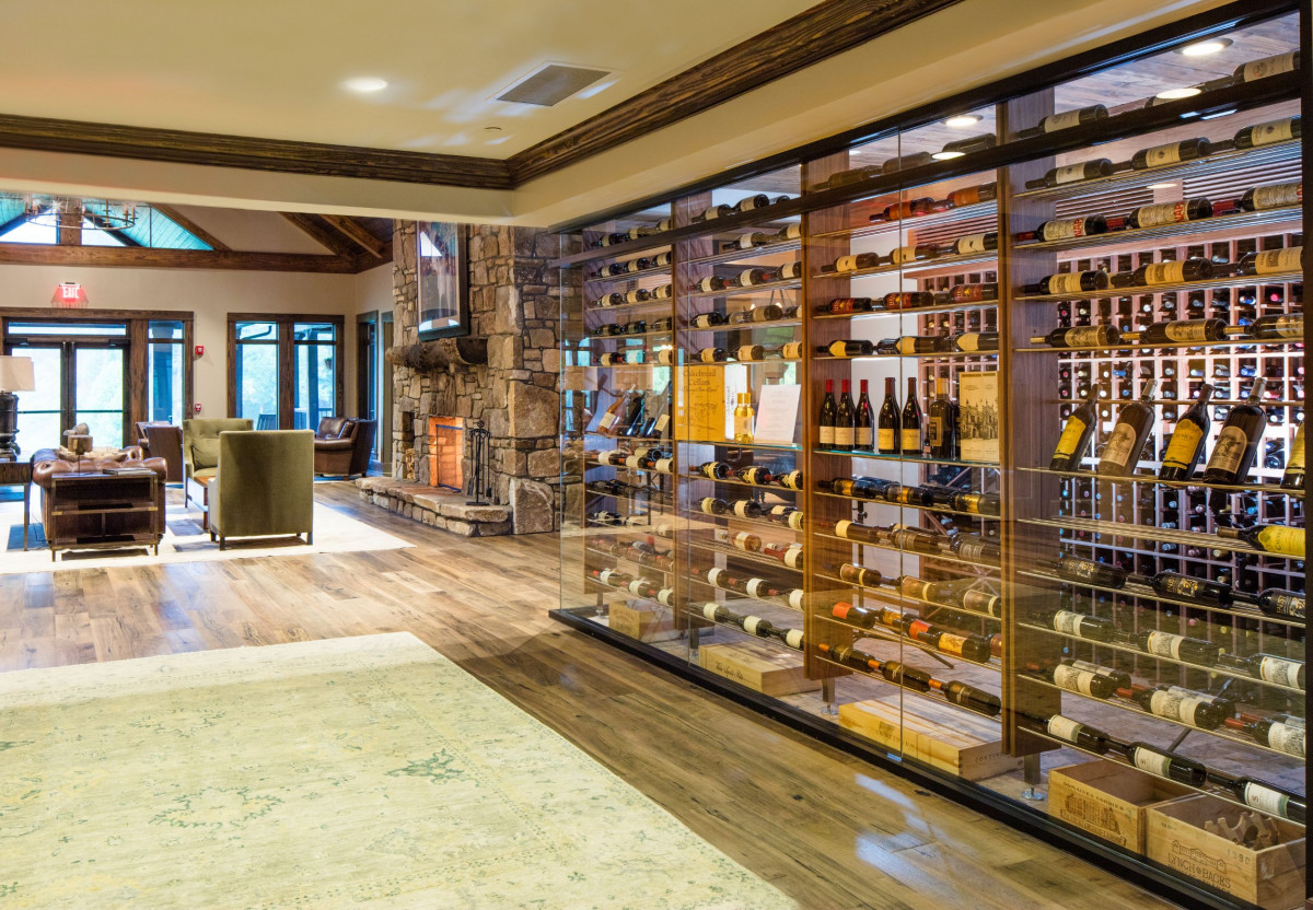 glass enclose commercial wine display