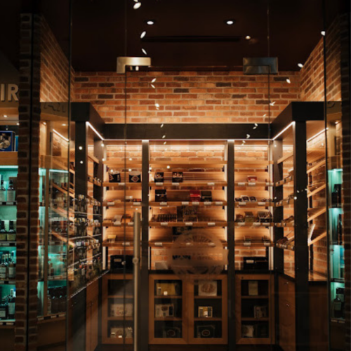 glass enclosed humidor room