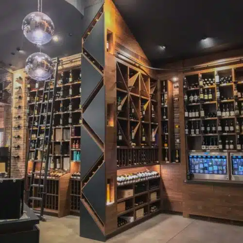 wine display in commercial design