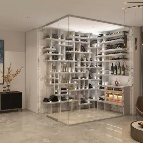 Modern wine cellar design with LED backlight