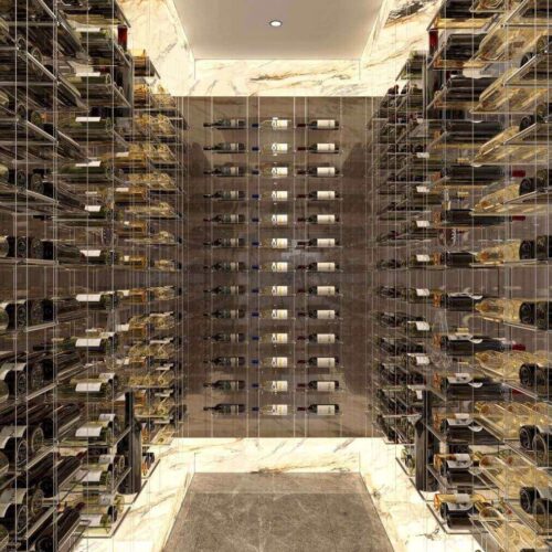 modern wine cellar cable wine display