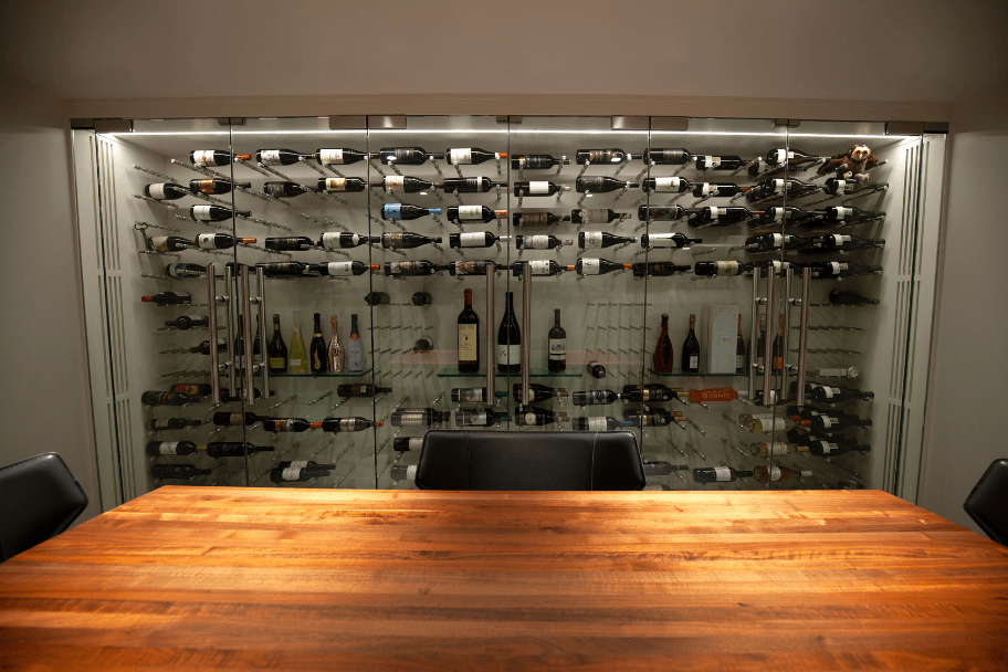 Glass Enclosed Wine Wall - Genuwine Cellars