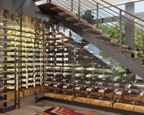 Custom glass enclosed wine cellar design - Genuwine Cellars