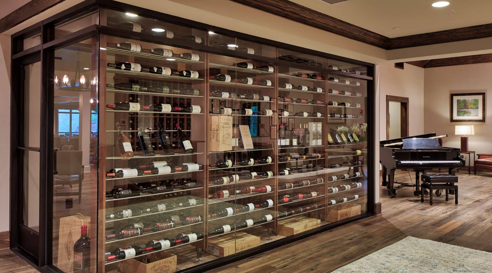 Modern Glass Enclosed Wine Cellars - Glass Wine Walls
