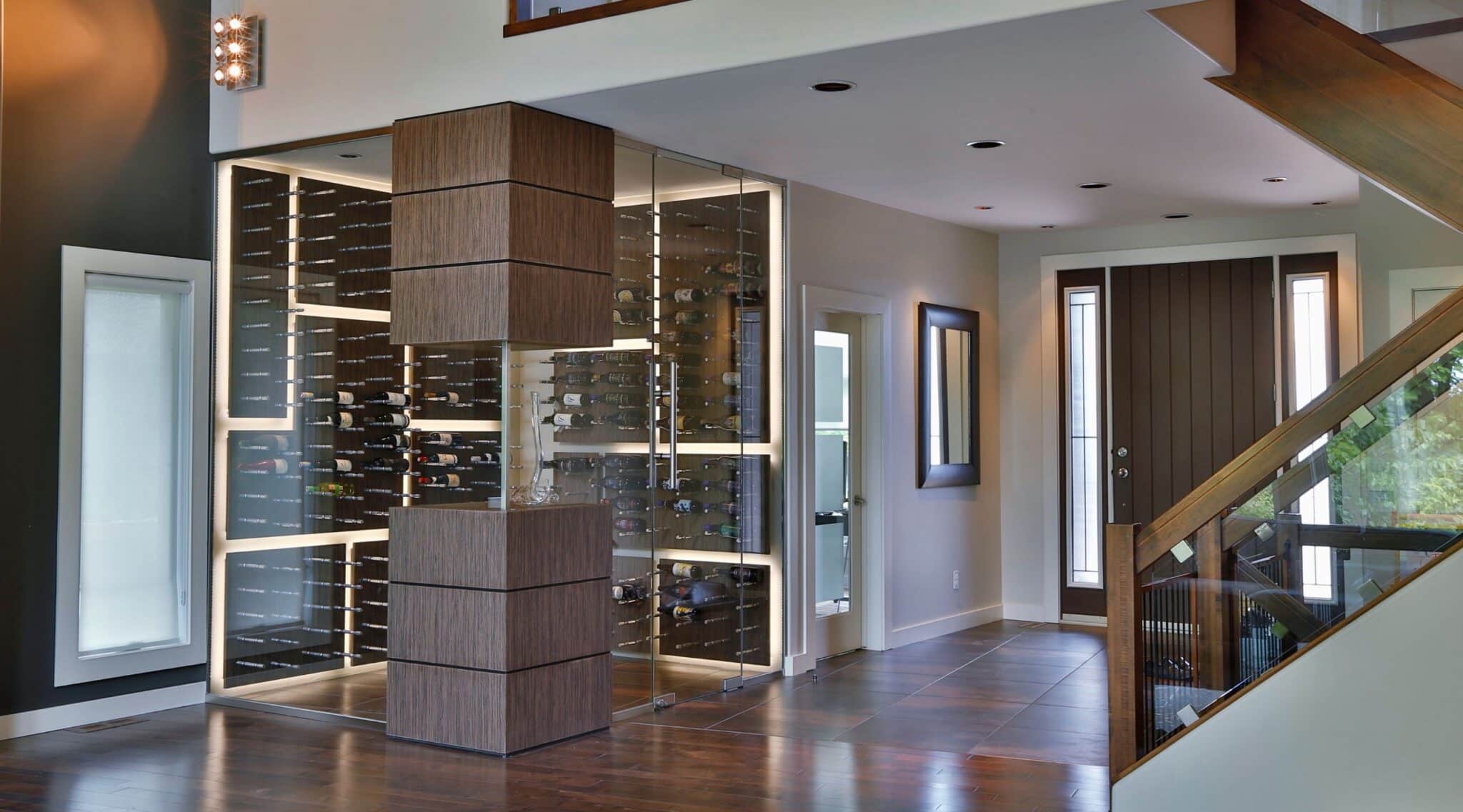 Modern Glass Enclosed Wine Cellars - Glass Wine Walls