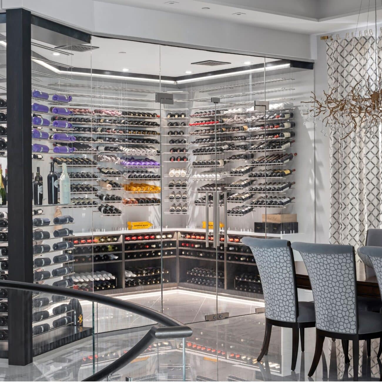 Linear Wine Rack Label Line — Luxury Linear Wine Display System