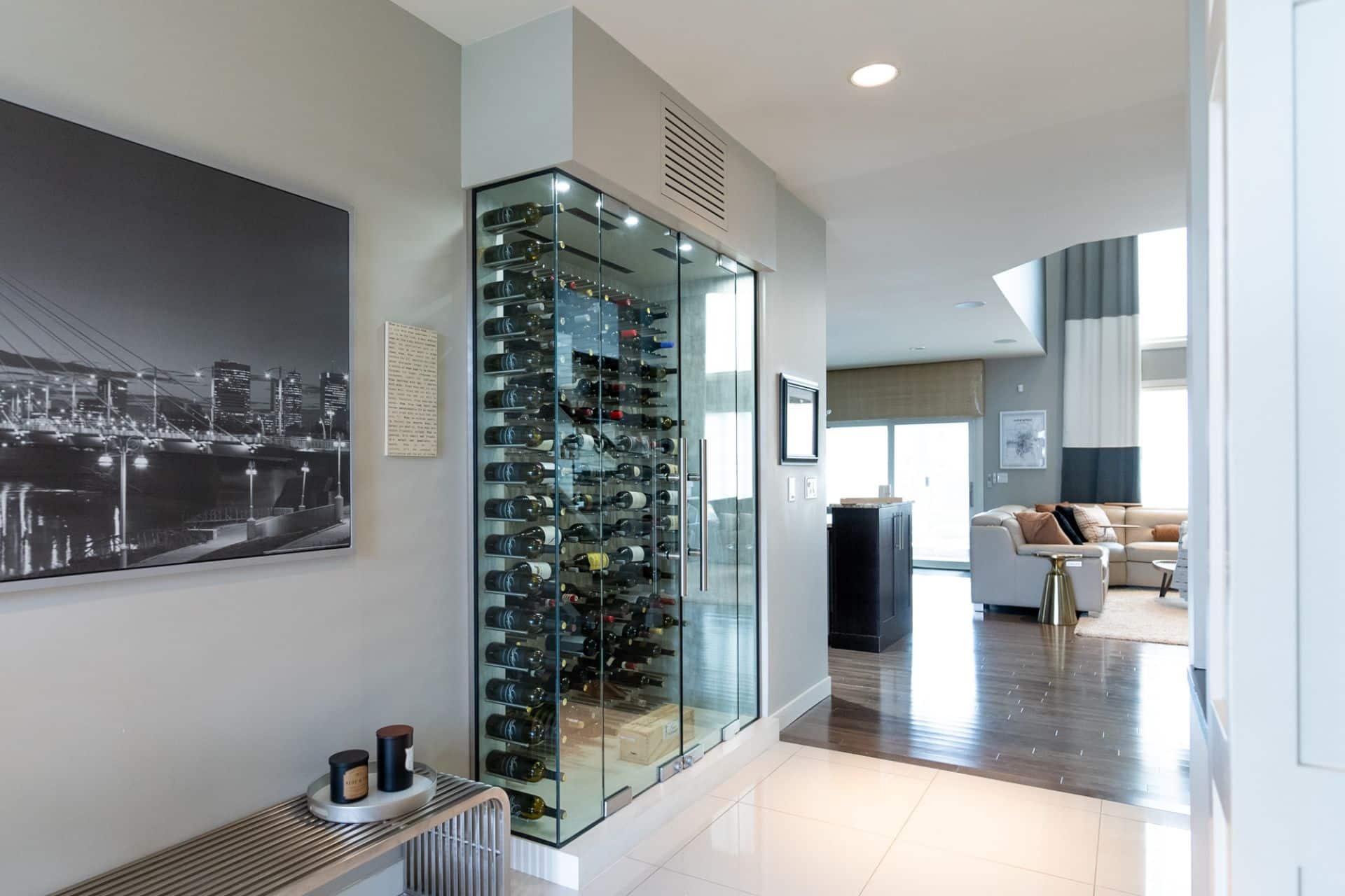 Modern Glass Enclosed Wine Cellars Glass Wine Walls