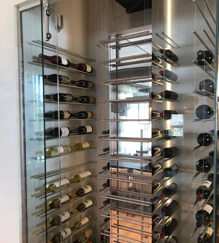 Linear Wine Rack Label Line — Luxury Linear Wine Display System