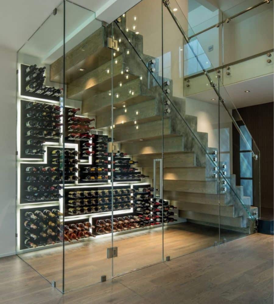 under stairs wine peg wall - Genuwine Cellars