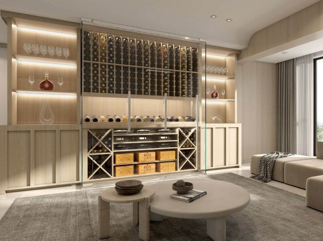 traditional wine cellar design dallas with wooden wine racks
